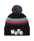 Фото #1 товара Men's Black Brooklyn Nets 2023/24 City Edition Cuffed Pom Knit Hat