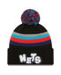 ფოტო #1 პროდუქტის Men's Black Brooklyn Nets 2023/24 City Edition Cuffed Pom Knit Hat