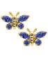 ფოტო #11 პროდუქტის Children's Birthday Cubic Zirconia Butterfly Earrings in 14k Yellow Gold