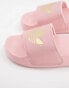 Фото #2 товара adidas Originals Adilette lite sliders in pink with gold trefoil