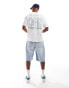 Jack & Jones oversized café back print t-shirt in white Hellweiß, XL - Chest 112cm - фото #4