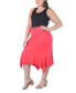 Plus Size Elastic Waist Handkerchief Skirt