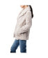 Фото #2 товара Women's Textured Faux Fur Mid Length Jacket
