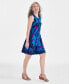Фото #4 товара Petite Brenton Border-Print Flip Flop Dress, Created for Macy's