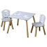 Фото #1 товара Kindertisch + 2 Stühle, grau mit Lamas