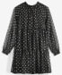 Фото #5 товара Women's Metallic Clip-Dot Tiered Trapeze Dress, Created for Macy's