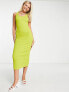 COLLUSION rib vest midi dress in green