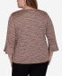 ფოტო #2 პროდუქტის Plus Size Rue Rivoli Women's Beaded Split Neck Space Dye Top