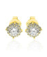 ფოტო #1 პროდუქტის Suzy Levian Sterling Silver Cubic Zirconia Round Halo Stud Earrings