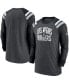 ფოტო #1 პროდუქტის Men's Heathered Charcoal, Black Las Vegas Raiders Tri-Blend Raglan Athletic Long Sleeve Fashion T-shirt