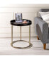 Фото #3 товара 21.75" Espresso Edie Mid Century Lipped Edge Side Table with Copper Legs