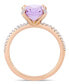 ფოტო #3 პროდუქტის Pink Amethyst (2-3/8 ct.t.w.) and Diamond (1/10 ct.t.w.) Ring in 10k Rose Gold