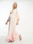 Фото #4 товара River Island Maternity ombre floral wrap maxi dress in pink