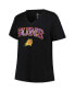 Фото #2 товара Women's Black Phoenix Suns Plus Size Arch Over Logo V-Neck T-shirt