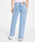 ფოტო #2 პროდუქტის Women's Super-Low Double-Button Relaxed-Fit Denim Jean in Short Length