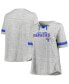 ფოტო #1 პროდუქტის Women's Heather Gray New York Rangers Plus Size Lace-Up T-Shirt