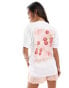 Miss Selfridge Tomato Graphic Oversized t-shirt in white