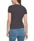 Фото #2 товара Petite Short-Sleeve Rib-Knit Henley Top