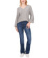 Women's Rib-Knit Bubble Sleeve Long Sleeve Sweater