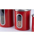 Megacasa 3 Piece Stainless Steel Canister Set in Red Finish