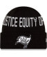 Фото #2 товара Men's Black Tampa Bay Buccaneers Team Social Justice Cuffed Knit Hat