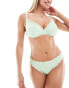 Фото #1 товара Peek and Beau Fuller Bust scallop underwire bikini top in mint green texture