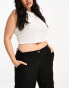 DTT Plus Del high waisted cargo trousers in black