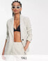 Фото #2 товара Topshop Tall co-ord fitted blazer in pale grey