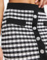 Miss Selfridge co-ord mono boucle mini skirt in black and white check