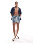 New Look tom striped swim shorts in navy