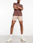 ASOS DESIGN slim chino shorts in mid length in brown