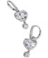 ფოტო #2 პროდუქტის Silver-Tone Cubic Zirconia Heart Drop Earrings, Created for Macy's