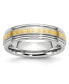 Cobalt 14k Gold Inlay Satin and Polished Wedding Band Ring