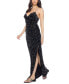 Juniors' Faux Pearl Beaded Velvet Sweetheart-Neck Gown