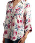 Juniors' Floral-Print Roll-Sleeve Button-Up Blouse