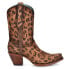 Фото #1 товара Corral Boots Ld Leopard Print Ankle Narrow Snip Toe Cowboy Booties Womens Brown