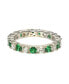 ფოტო #2 პროდუქტის Suzy Levian Sterling Silver Cubic Zirconia Alternating Stone Eternity Band Ring