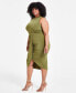 ფოტო #3 პროდუქტის Trendy Plus Size Ruched Draped Midi Dress, Created for Macy's