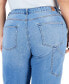 Фото #7 товара Trendy Plus Size Front Seam Straight-Leg Jeans