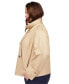 Plus Size Cropped Double-Breasted Peacoat