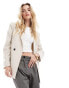 Stradivarius oversized tailored blazer in white