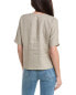 Фото #2 товара James Perse Split Front Linen Top Women's Grey 0