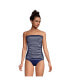 Фото #7 товара Women's D-Cup Bandeau Tankini Swimsuit Top with Removable Adjustable Straps