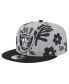 ფოტო #1 პროდუქტის Men's Silver Las Vegas Raiders Leafy 9FIFTY Snapback Hat