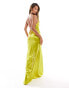 Фото #8 товара ASOS DESIGN strappy maxi dress with contrast corsage in chartreuse