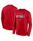 Фото #2 товара Men's Red Washington Nationals Authentic Collection Team Logo Legend Performance Long Sleeve T-shirt