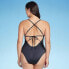 Women's Shirred V-Wire Plunge One Piece Swimsuit - Shade & Shore Gray S