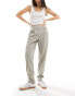 Vero Moda tapered trousers with pleat front in light grey pinstripe