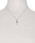 ფოტო #2 პროდუქტის Cultured Freshwater Pearl (7-8mm) & Lab-Created White Sapphire (1/10 ct. t.w.) Double Drop 18" Pendant Necklace in Sterling Silver