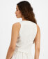 ფოტო #2 პროდუქტის Women's Linen-Blend Vest, Created for Macy's